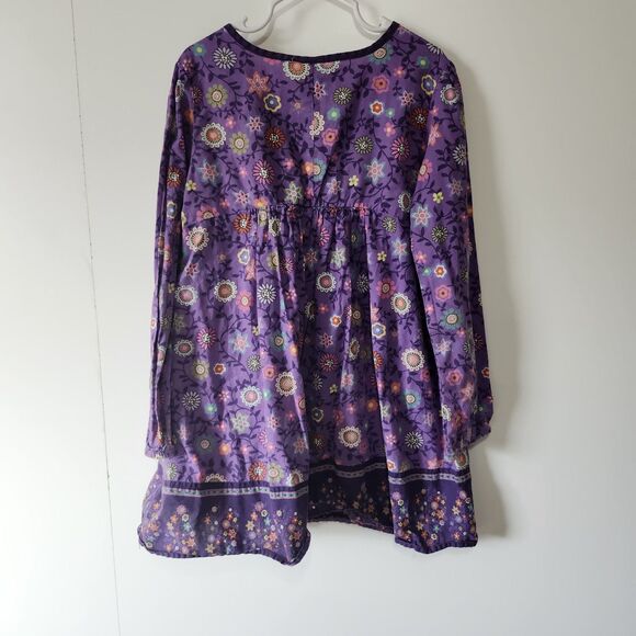 The Children’s Place Girls Purple Floral Long Sleeve Dress Boho Size 6X/7 - Picture 2 of 6